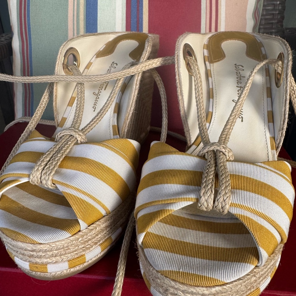 Ferragamo Espadrilles Wedge Sandals - Picture 4 of 12